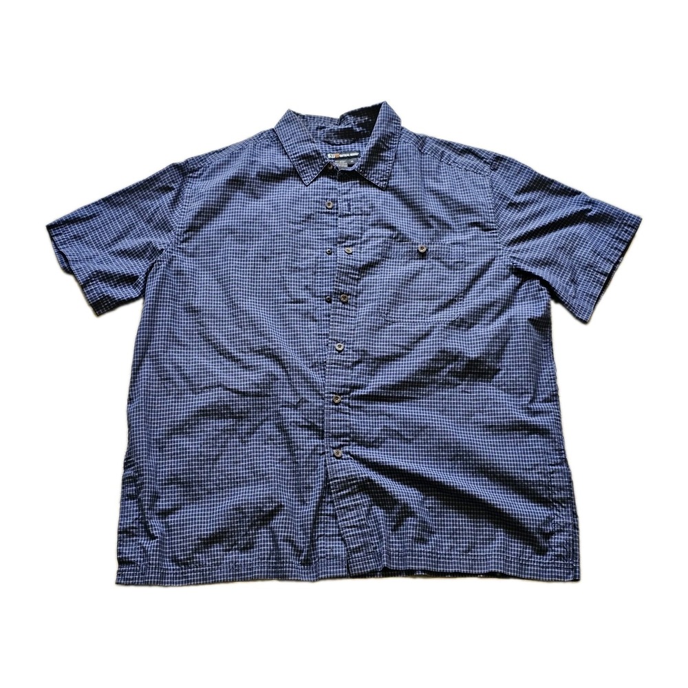 5.11 Tactical Covert Shirt Mens XL Blue Plaid CCW Rapid Draw Snap Button Up